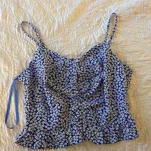 Blue floral crop